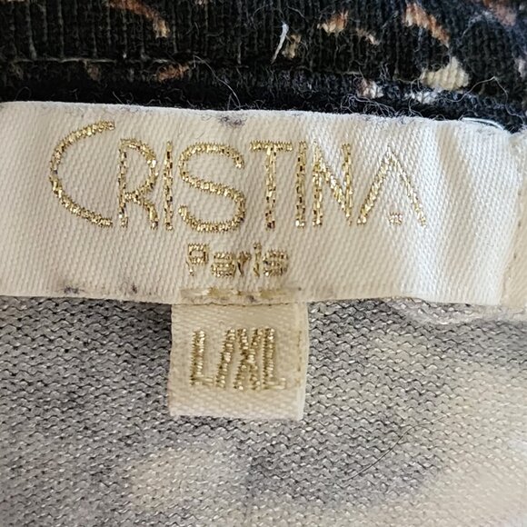 Cristina Abstract Floral Leopard Print Sequin Full Zip Boxy Fit Jacket - Picture 6 of 7